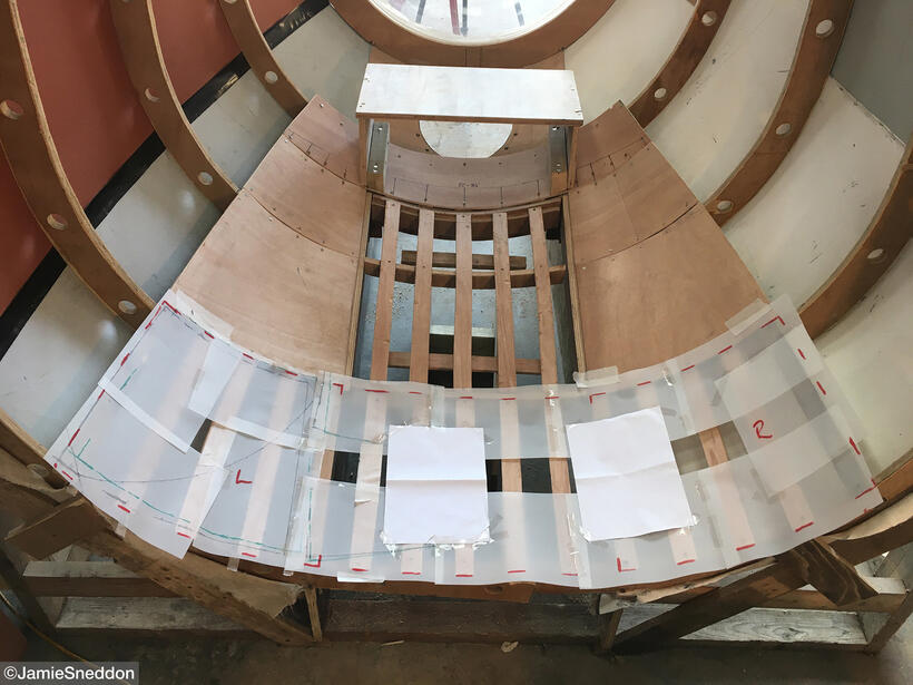 Goodtime Charlie - Lancaster Build - Bombardier - Curved wooden panel template.