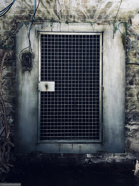 Pinocchio Unstrung - the finished cell door in position