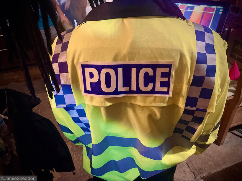 Winnie the Pooh Blood &amp; Honey 2 - the police costume was missing the POLICE sign on the back so I drew one..