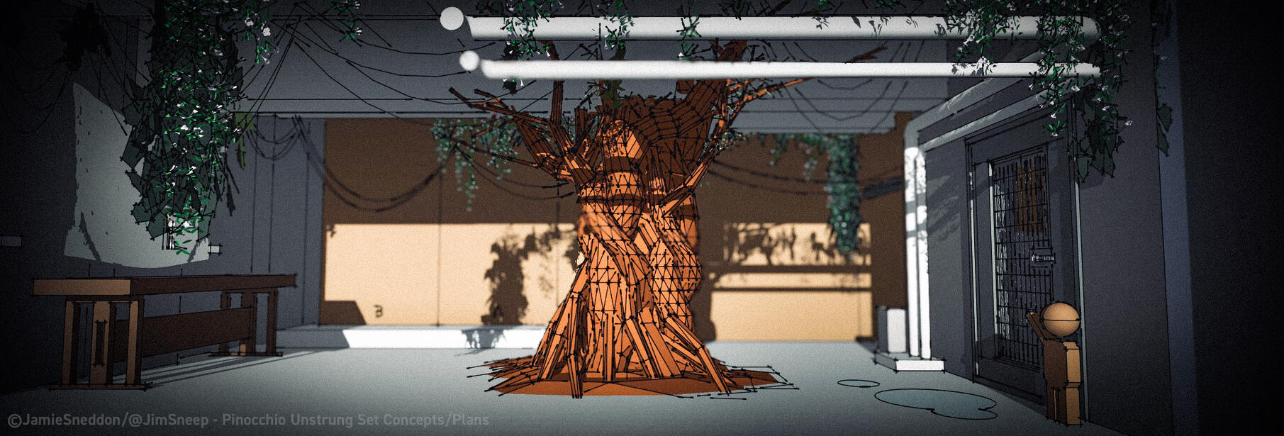 Pinocchio Unstrung - Hydroponic Lab - Concept Art