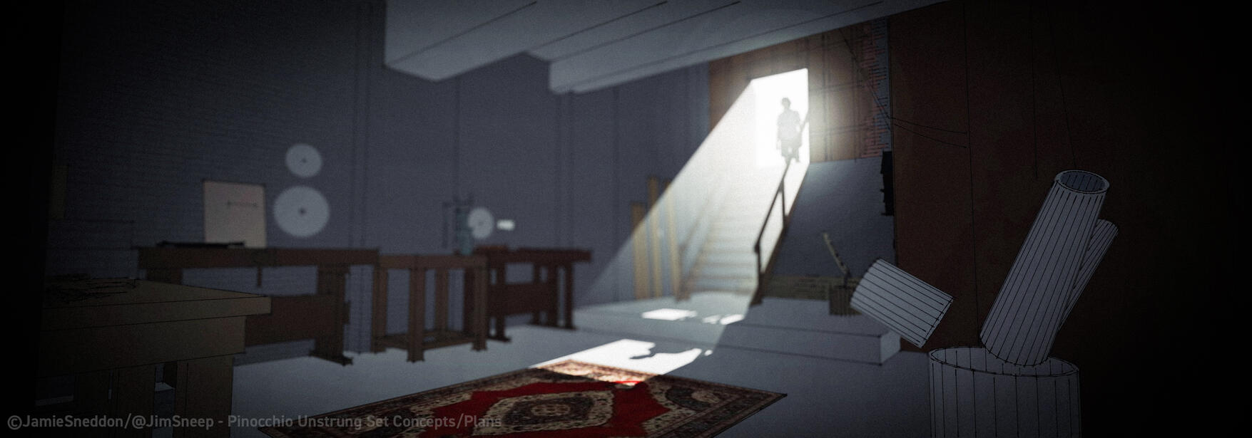 Pinocchio Unstrung - Geppetto's Workshop - Concept Art