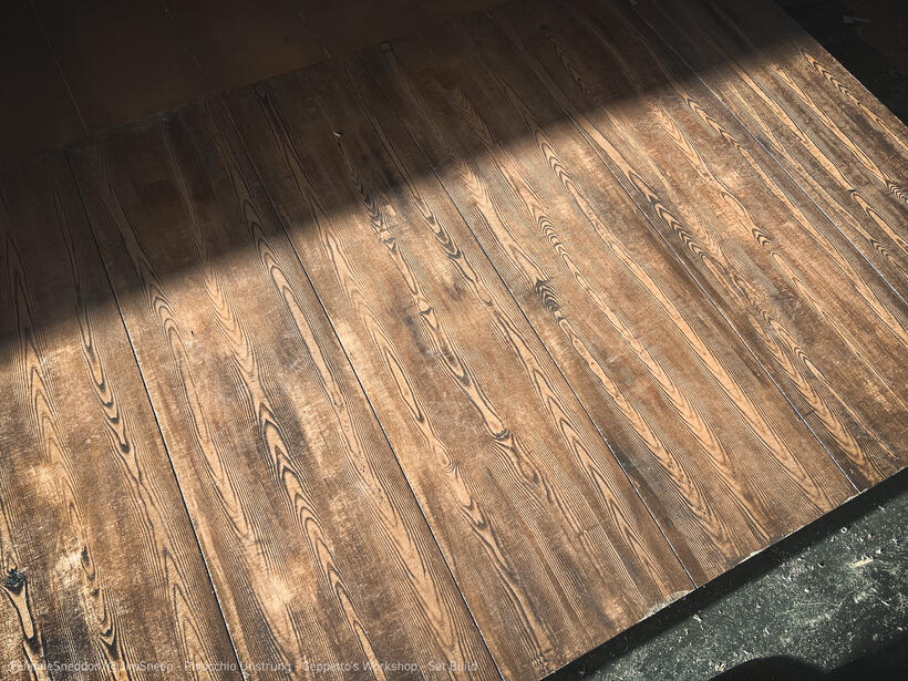 Pinocchio Unstrung - Geppetto's Workshop - Corridor Section - Hand Painted Oak Effect Panels