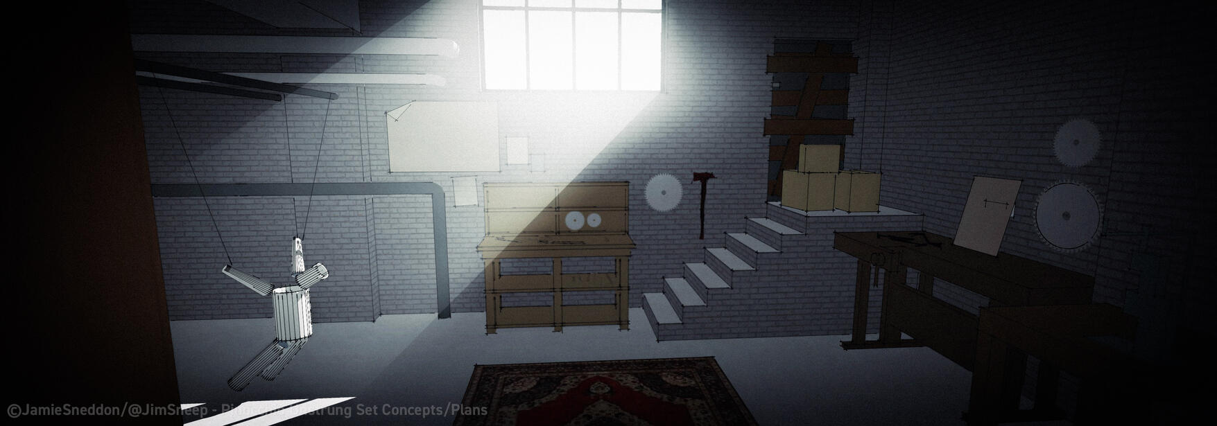 Pinocchio Unstrung - Geppetto's Workshop - Concept Art