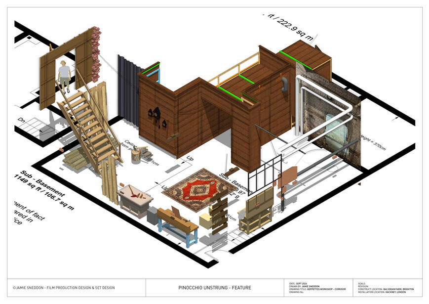 Pinocchio Unstrung - Geppetto's Workshop - Basement Set