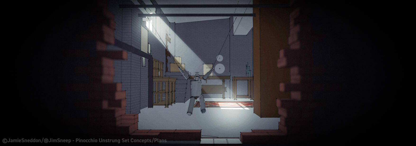 Pinocchio Unstrung - Geppetto's Workshop - Concept Art