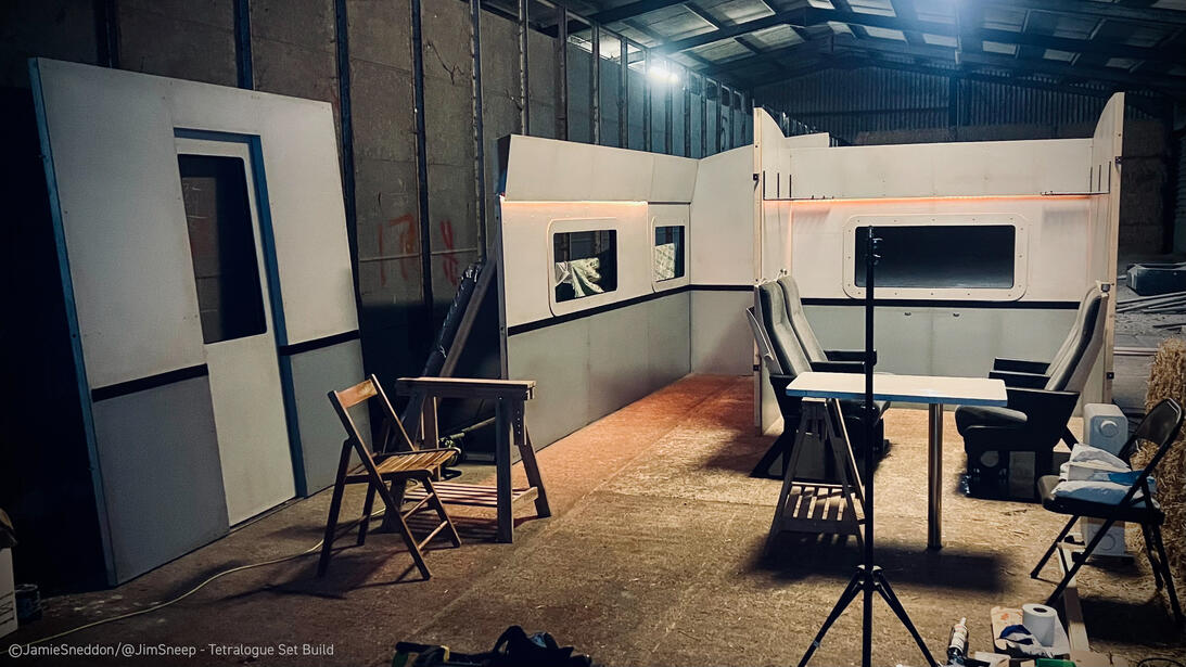 Tetralogue: I'm Right. You're Wrong - feature - train compartment - Set Build