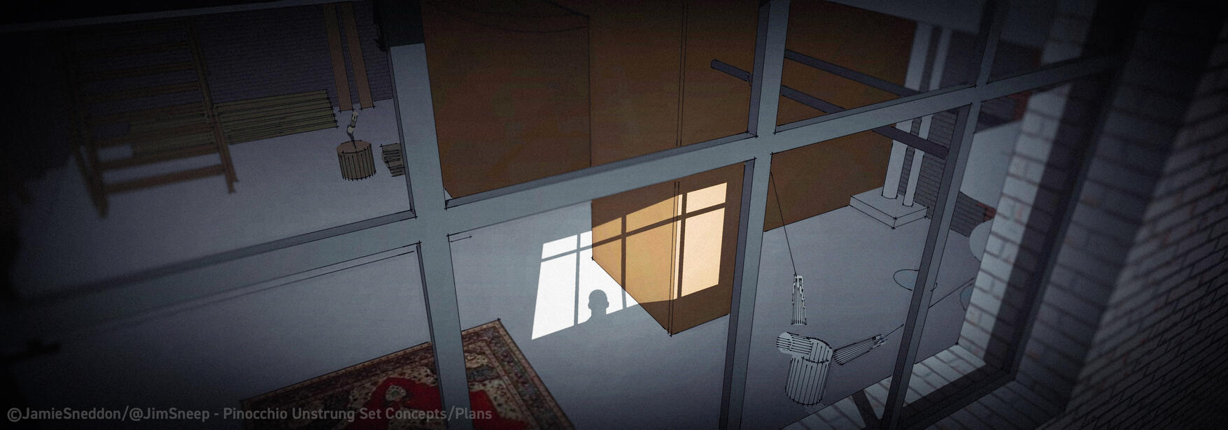 Pinocchio Unstrung - Geppetto's Workshop - Concept Art